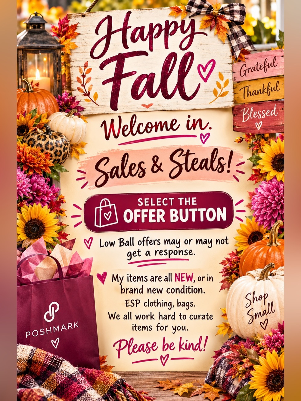 Happy Fall Sales & Steals Promotional Tote Bag - Burgundy